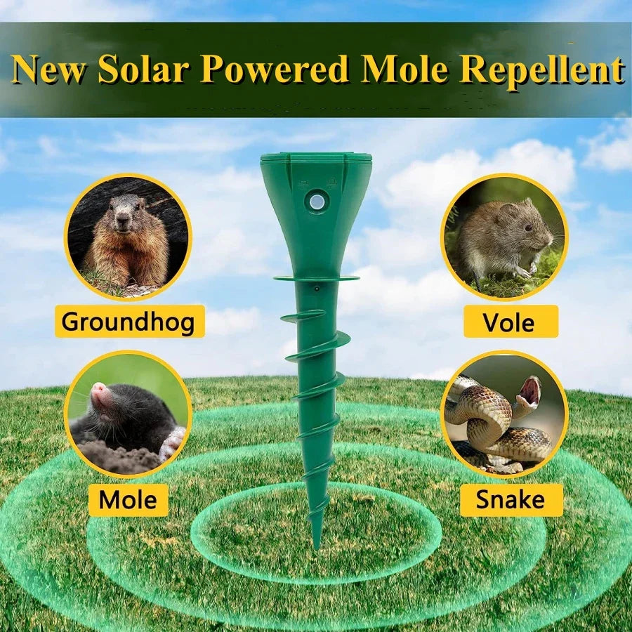 Garduru MOLE REPELLER – Solarbetriebener Maulwurfschreck mit 3 Vibrationsmodi & IP65 für effektiven Gartenschutz
