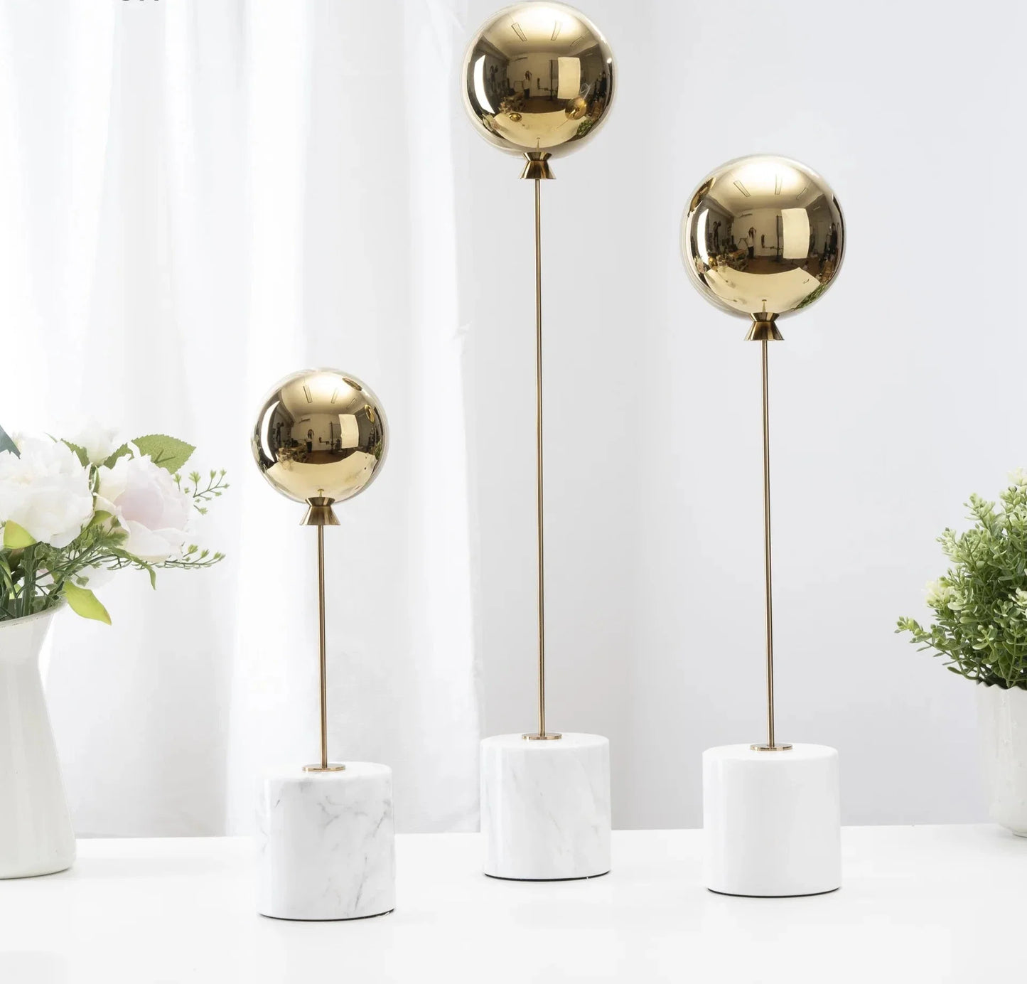 Ballon Marmor Basis Metall Ornamente