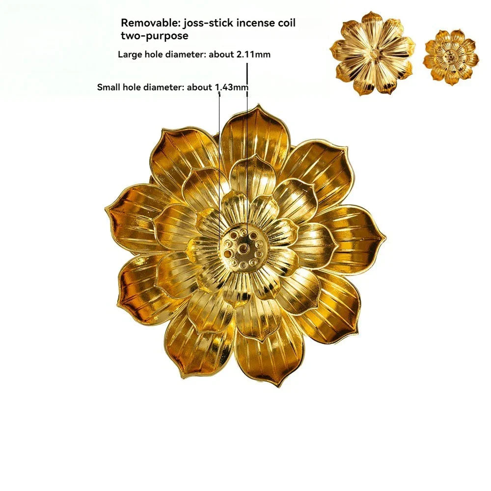 Alloy Räucherstäbchenhalter Buddhismus Lotus Linie Räucherteller Sandelholz-Spulenbasis Tempel Yoga-Studios Wohnkultur