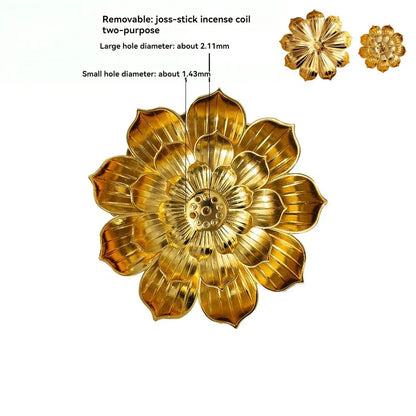 Alloy Räucherstäbchenhalter Buddhismus Lotus Linie Räucherteller Sandelholz-Spulenbasis Tempel Yoga-Studios Wohnkultur