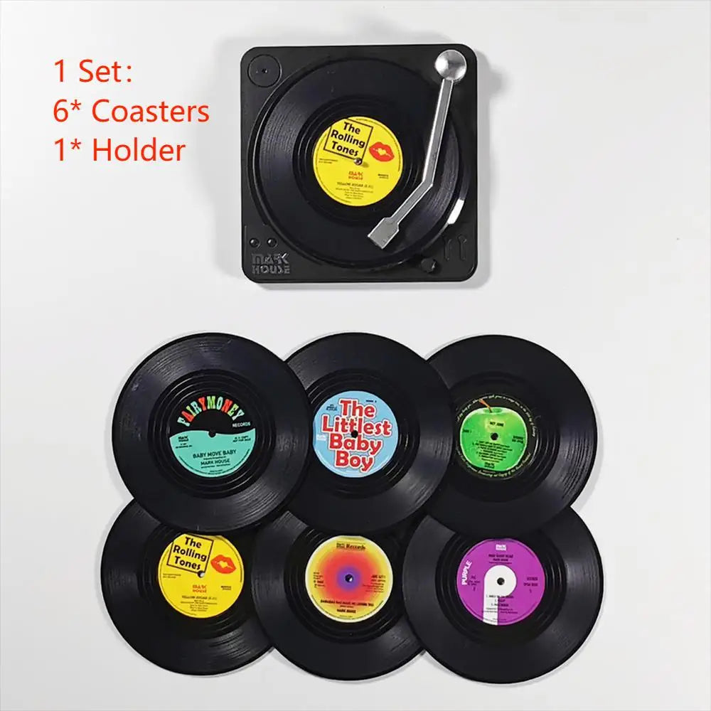 Retro Vinyl Untersetzer Set – Schützen Sie Ihre Möbel mit musikalischem Stil