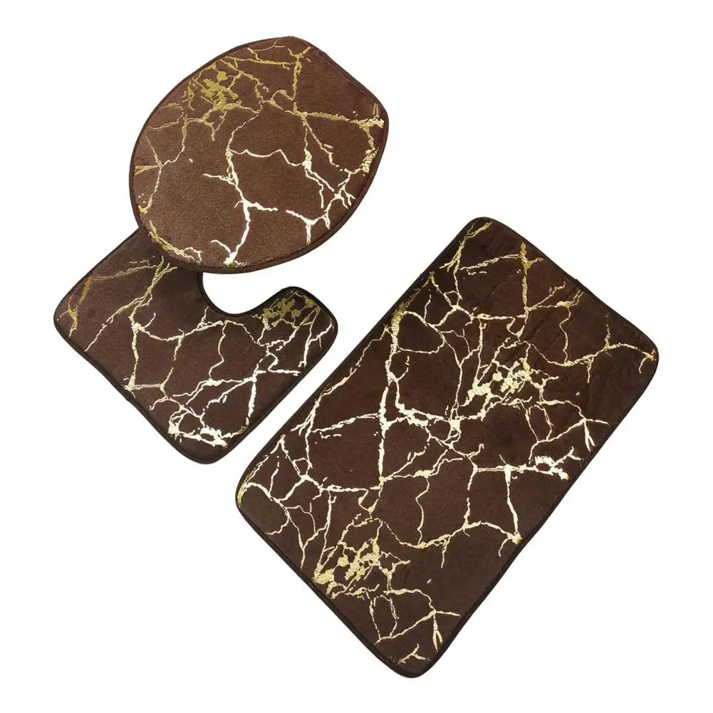 Garduru Druck Toilettenteppich Set im eleganten Marmor-Stil