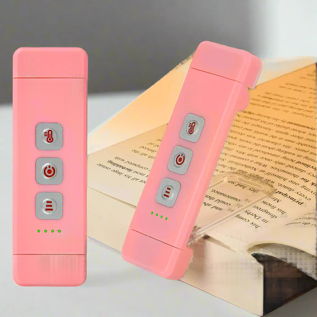 USB wiederaufladbare Clip-on Buchlampe – Einstellbare LED-Leselampe mit 3 Farbmodi, 5 Helligkeitsstufen & Timer für Bett, Reisen & E-Reader
