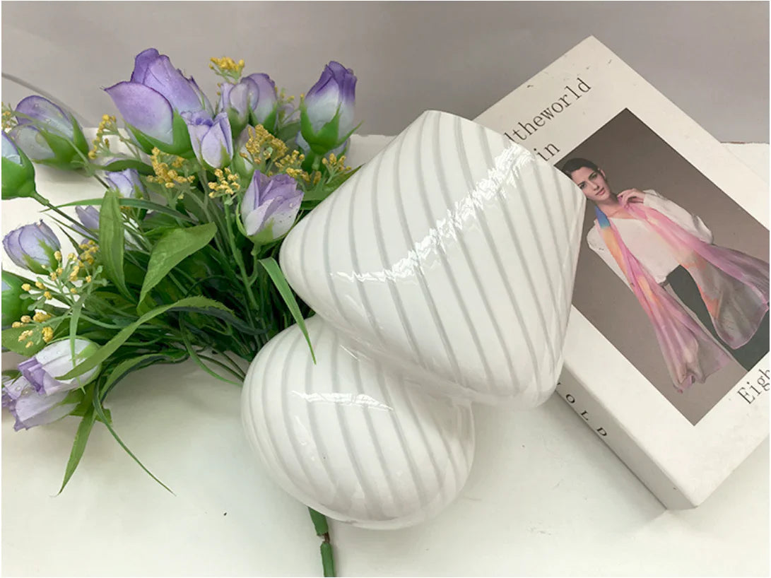 Murano Glas Pilzlampe – Vintage Pink LED Licht für Gemütliche Atmosphäre