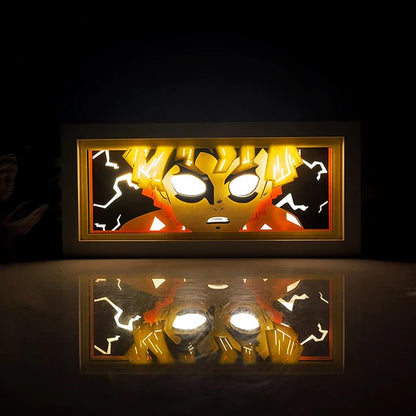 Anime 3D LED Lichtbox – Dragon Ball-inspirierte Papierschnitt-Nachtlampe mit Fernbedienung