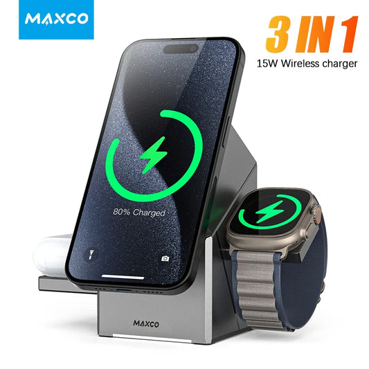 3-in-1 Magnetischer Drahtloser Ladegerät-Ständer