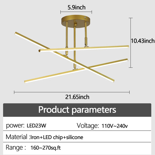 Moderner LED-Decken-Chandelier - Nordischer Stil für Wohnzimmer, Esszimmer und Schlafzimmer