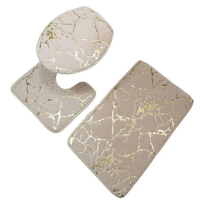 Garduru Druck Toilettenteppich Set im eleganten Marmor-Stil