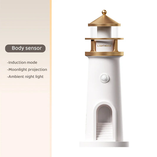 Lighthouse Projektionsnachtslicht – Bluetooth Musik & Mondlicht Ambient Lampe