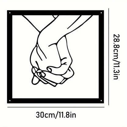 Verbundene Hände Metall-Wanddekoration – Minimalistisch und Verbindend