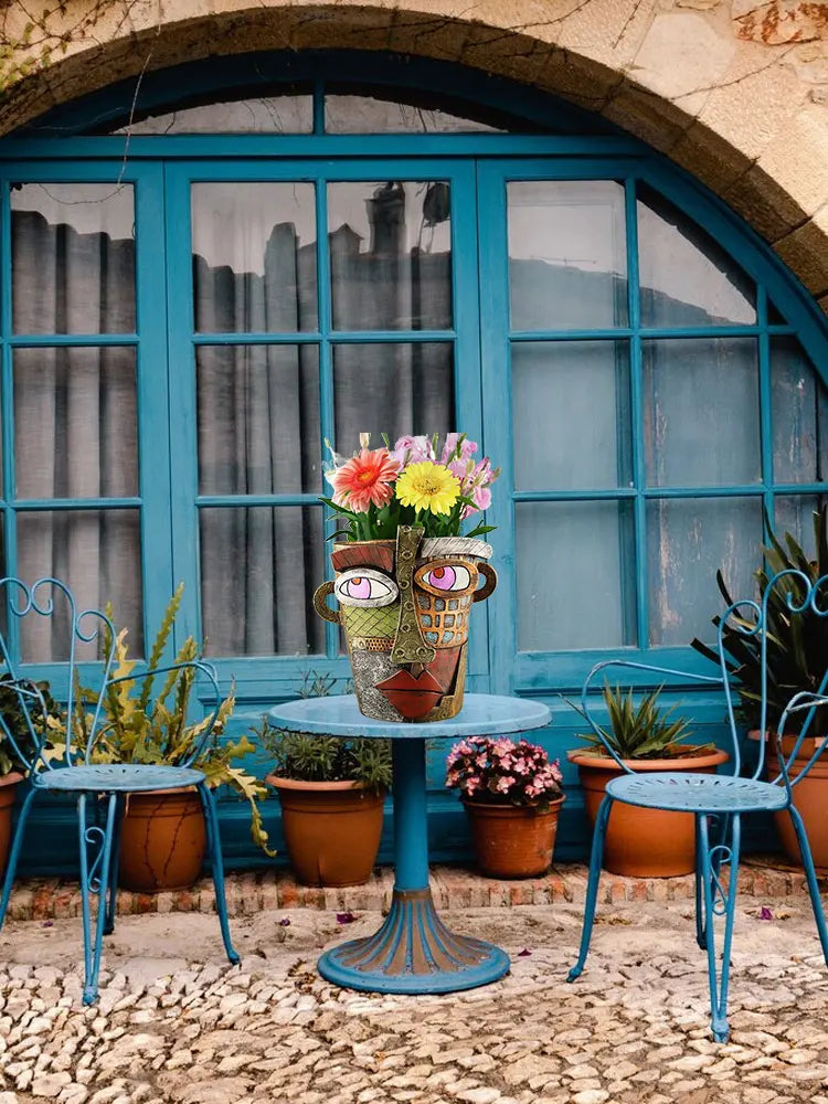 Bunter Gesichts-Blumentopf – Kreative Deko für Zuhause und Garten