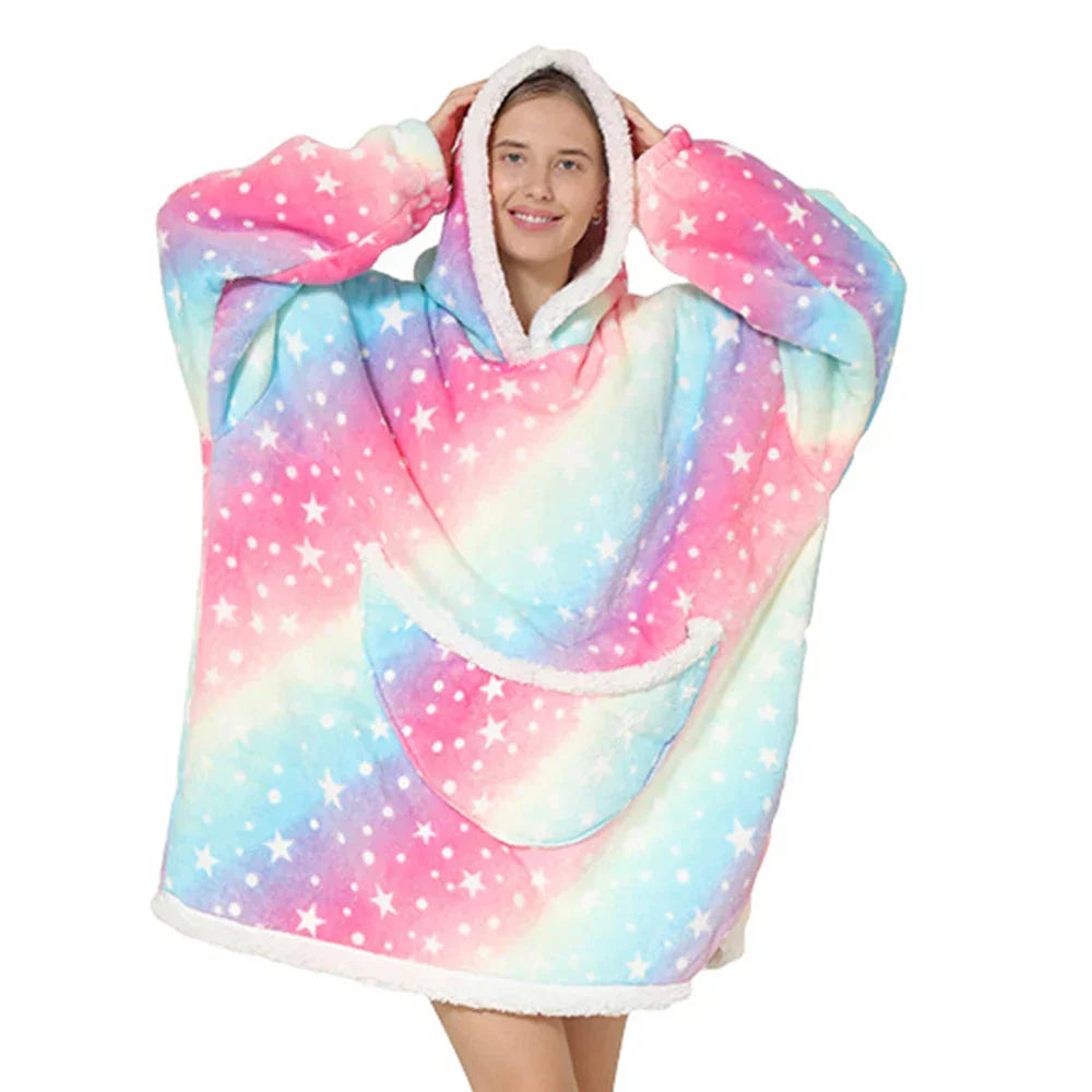 SnugJoy – Fleece-Decke mit Kapuze