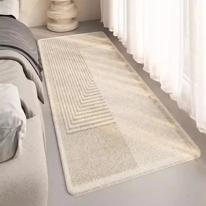 Royaleva Moderner Nachttischteppich - Weicher Faux Cashmere Rutschfester Langer Bereichsteppich