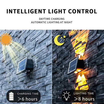 Solar LED Außenwandleuchte mit Up & Down Effekt – Moderne Wandbeleuchtung für Garten und Terrasse