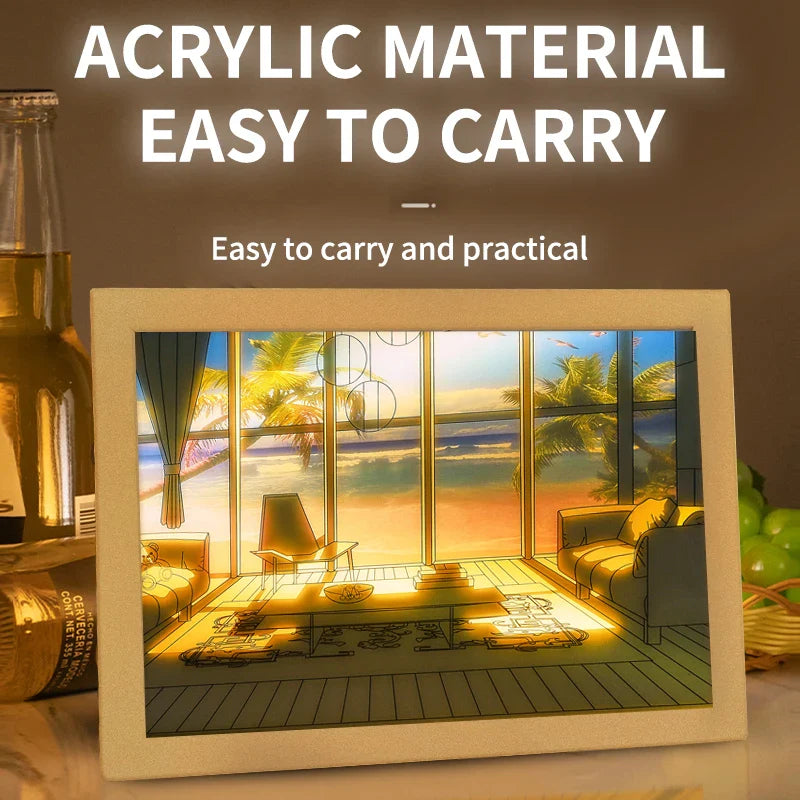 Modern dimmbares Lichtgemälde – Minimalistische leuchtende Kunst für Schlafzimmer & Wohnzimmer