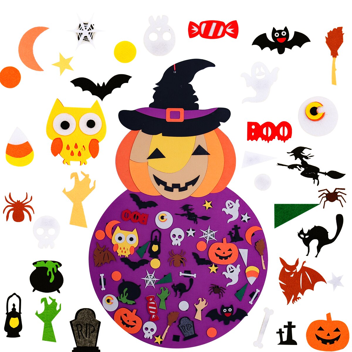 Filz Katze & Geist Halloween Ornamente