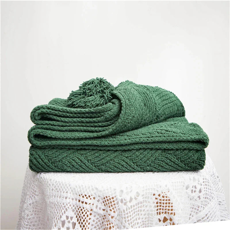 Garduru - Weiche Chenille-Strickdecke für Bett und Sofa