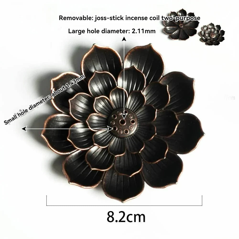 Alloy Räucherstäbchenhalter Buddhismus Lotus Linie Räucherteller Sandelholz-Spulenbasis Tempel Yoga-Studios Wohnkultur