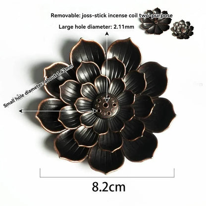 Alloy Räucherstäbchenhalter Buddhismus Lotus Linie Räucherteller Sandelholz-Spulenbasis Tempel Yoga-Studios Wohnkultur