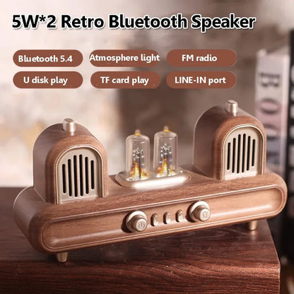 Retro Bluetooth Lautsprecher mit Atmosphärenlampe