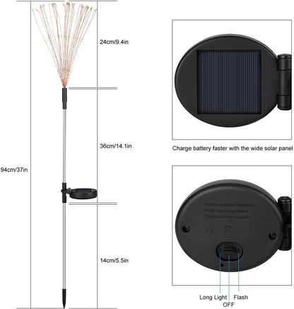 Solar-Feuerwerk-LED-Gartenlampe - Löwenzahn-Design