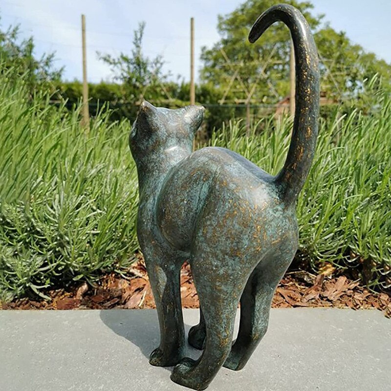 Verzaubernde Gartenkatzen-Statuen - Purr-fekte Harzdekoration