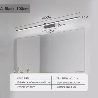 RoyaleGlow Moderne LED Badezimmer Wandleuchte mit einstellbarem Tricolor Licht