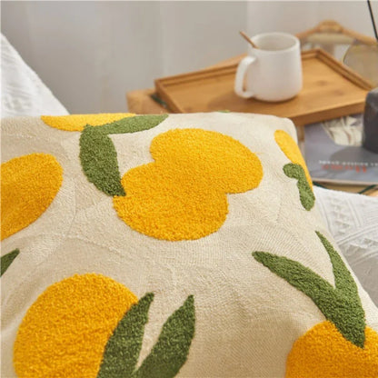 Soléa – Jacquard-Kissenbezug mit raffiniertem Sonnenblumenmuster