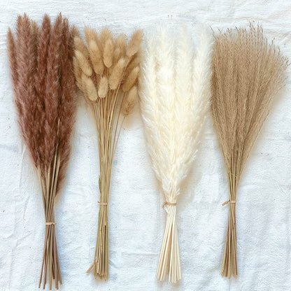 100 stück/Lot Pampas Set Flauschigen Natürliche Getrocknete Blumen