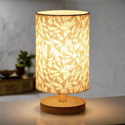 Garduru-Leinen Tischlampe mit Touch-Bedienung | USB-betriebene LED Nachtlampe | Warmweiße Stimmungsleuchte für gemütliche Wohnraumdekoration - Damero