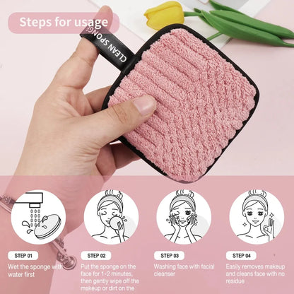 10 Stück Makeup-Entferner Mikrofasern Baumwollpads – Wiederverwendbares & Waschbares Hautpflegewerkzeug