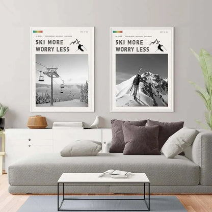 Ski More Worry Less Poster Kollektion