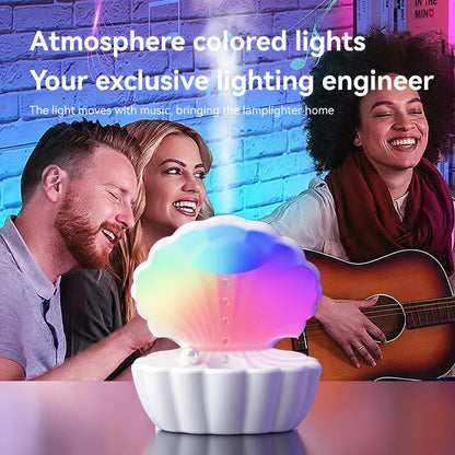 Shell Schlafhilfe Bluetooth Lautsprecher – RGB Nachtlicht mit Luftbefeuchter & Anti-Schwerkraft-Design