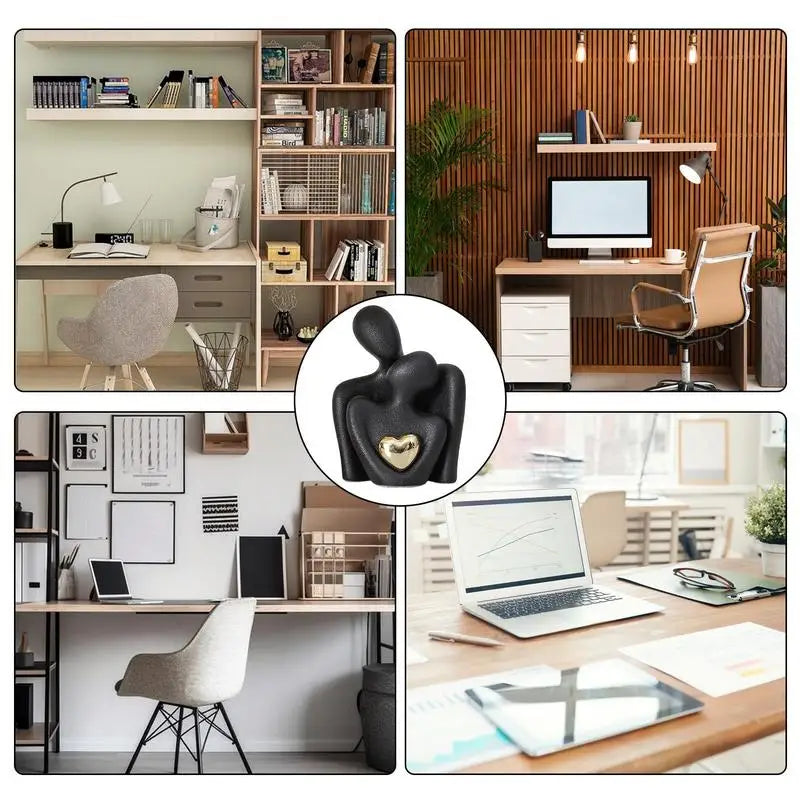 Elegante Paarfigur mit goldenem Herz