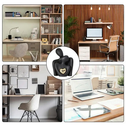 Elegante Paarfigur mit goldenem Herz