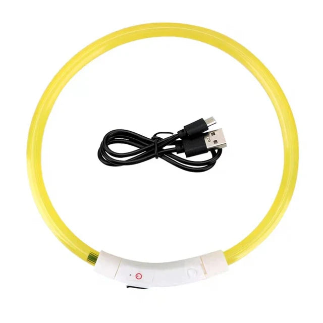 Leuchtendes Hundehalsband, USB-Wiederaufladbares LED-Leuchtendes Halsband für Nachtsicherheit, abnehmbares leuchtendes Haustierzubehör