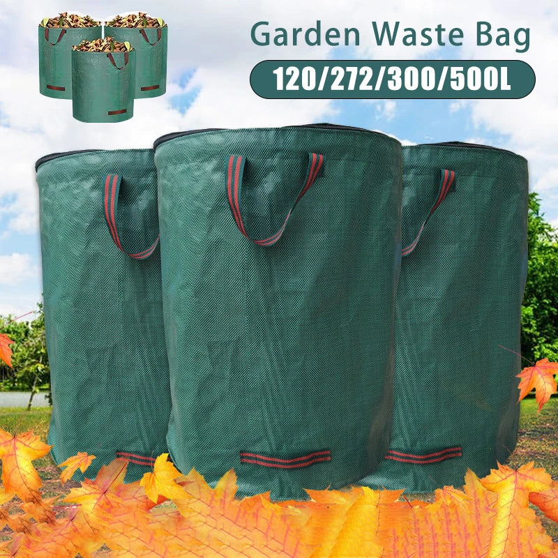 Gartenabfalltasche mit Deckel – Faltbare Laubsammlung Aufbewahrung
