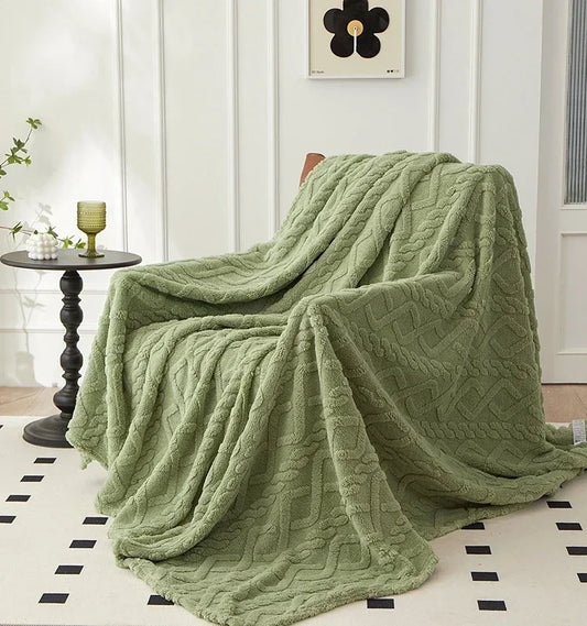 Doppelseitige Kuscheldecke aus Wolle
