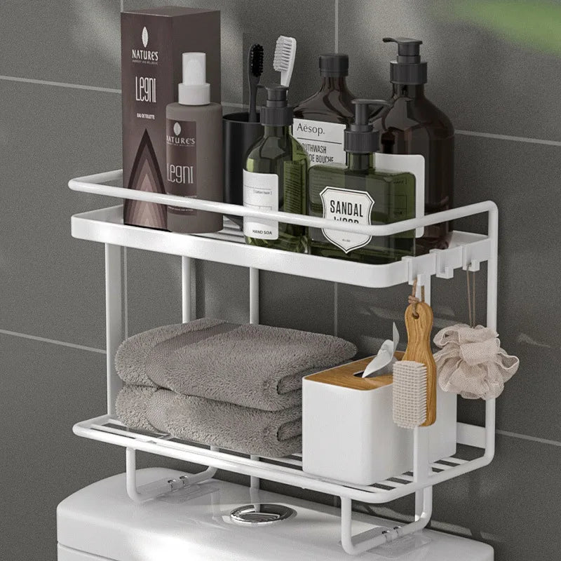 Badezimmerregal über der Toilette – Langlebiges Schmiedeeisen, Einfache Installation, Wahl zwischen 1 oder 2 Ebenen