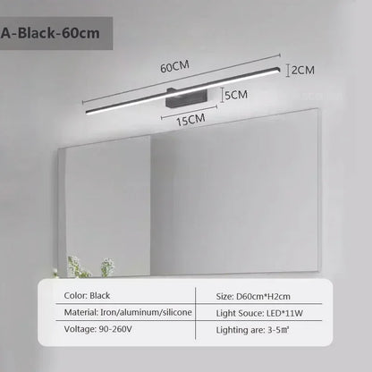 RoyaleGlow Moderne LED Badezimmer Wandleuchte mit einstellbarem Tricolor Licht