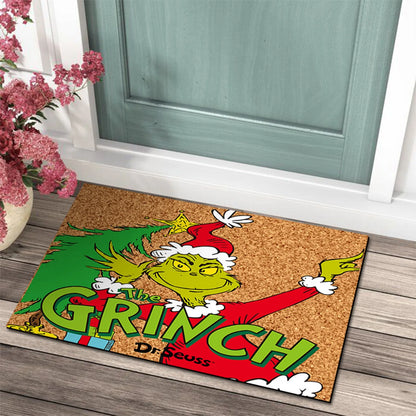 Weihnachtliche Türmatte mit Grinch-Design – Fröhlicher Empfang für die Feiertage