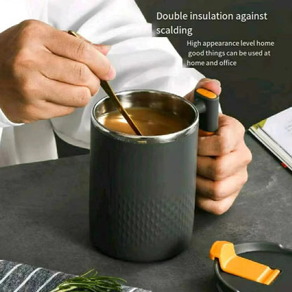 450ml Tragbecher aus Edelstahl mit Griff und Deckel Leckdichtes Design für heiße oder kalte Getränke