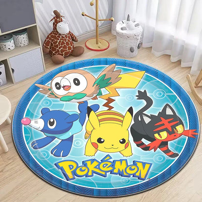 Pokemon Cartoon HD Gedruckter Rundteppich Dropshipping Teppich für Wohnzimmer Bereich Teppich Große Haustiermatte Weiche Kreis Teppiche Raumteppich