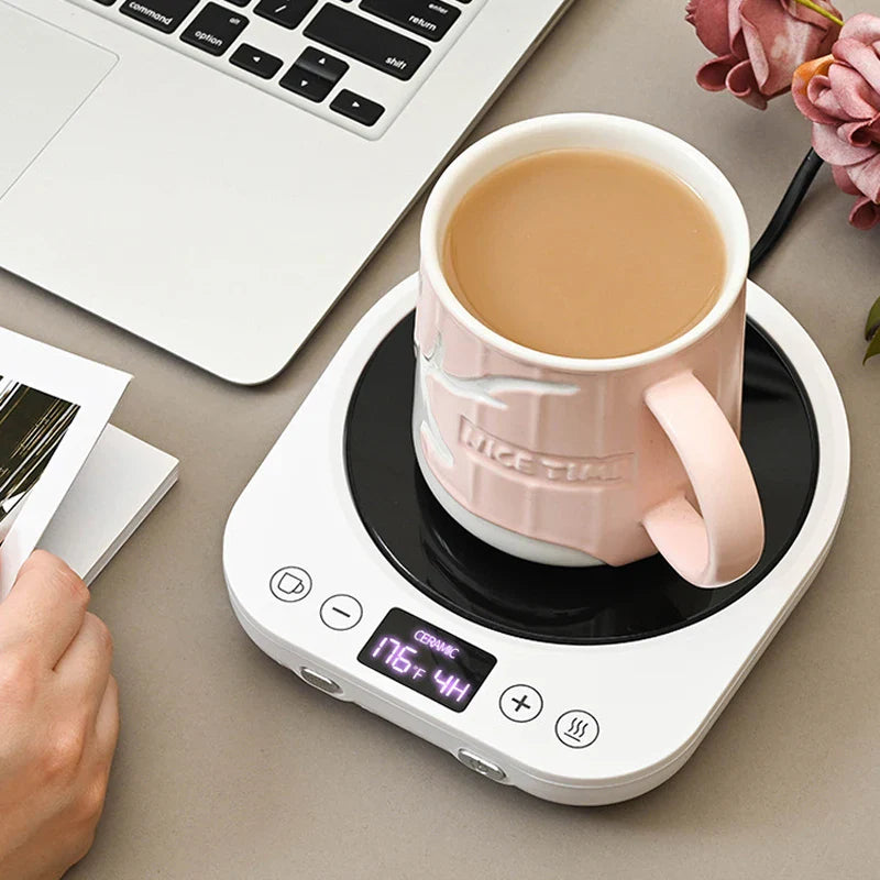 Royaleva Kaffeetassenwärmer Platte – Elektrische heiße Platte mit Timer & einstellbarer Wärme, 36W