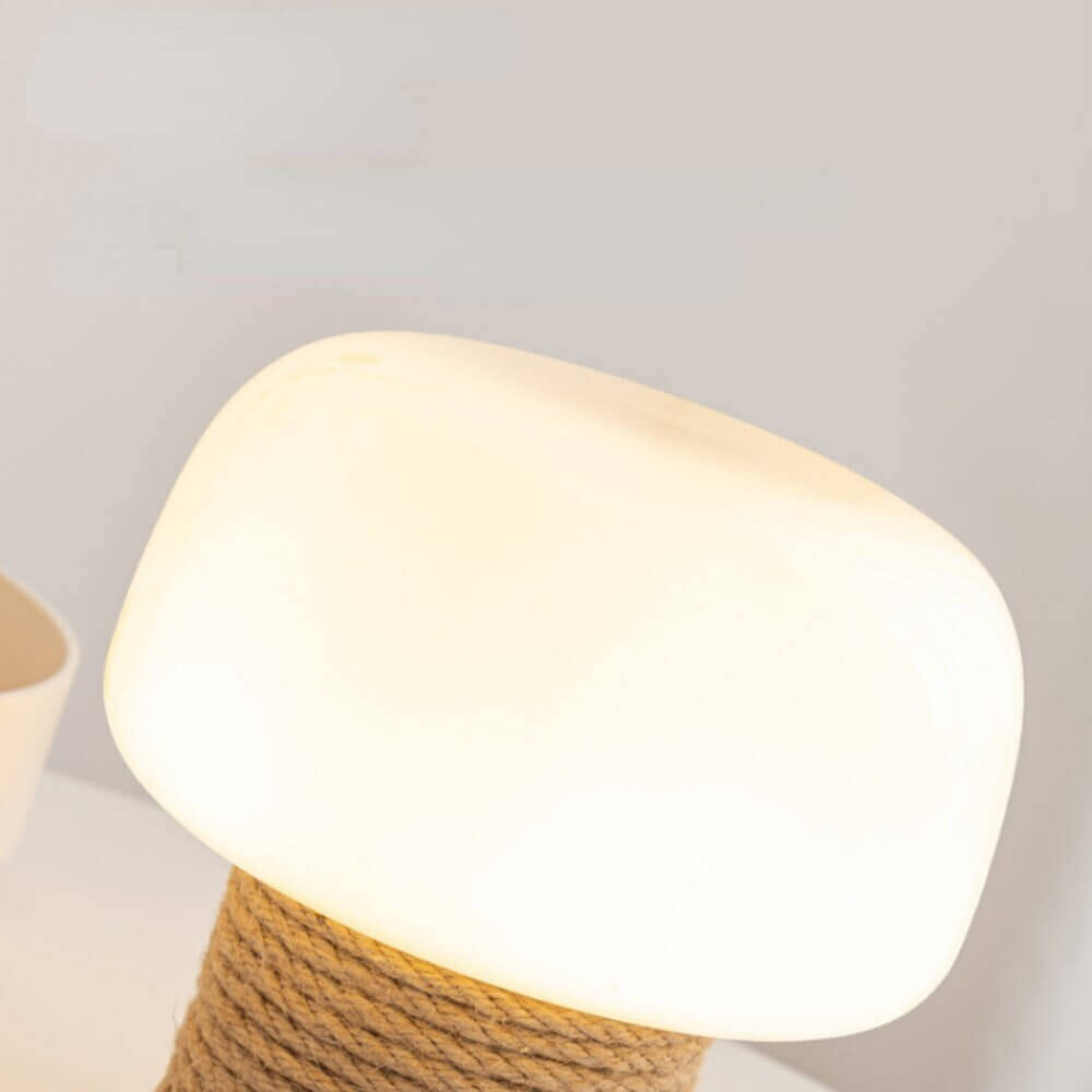 Moderne japanische Creme-Pilz Tischlampe