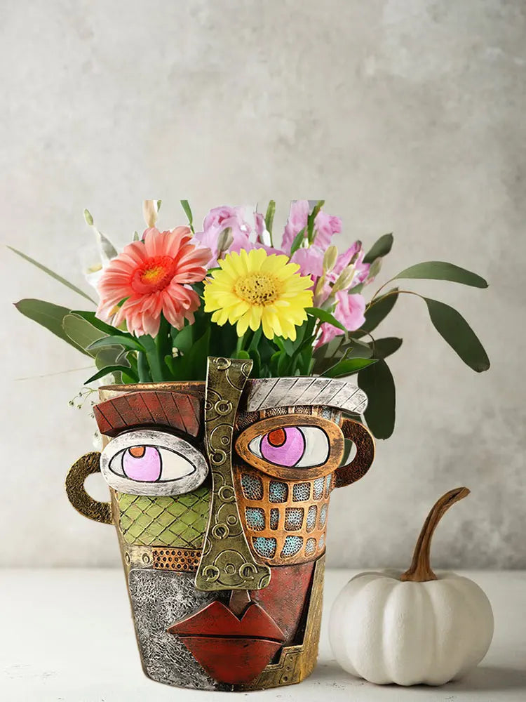 Bunter Gesichts-Blumentopf – Kreative Deko für Zuhause und Garten