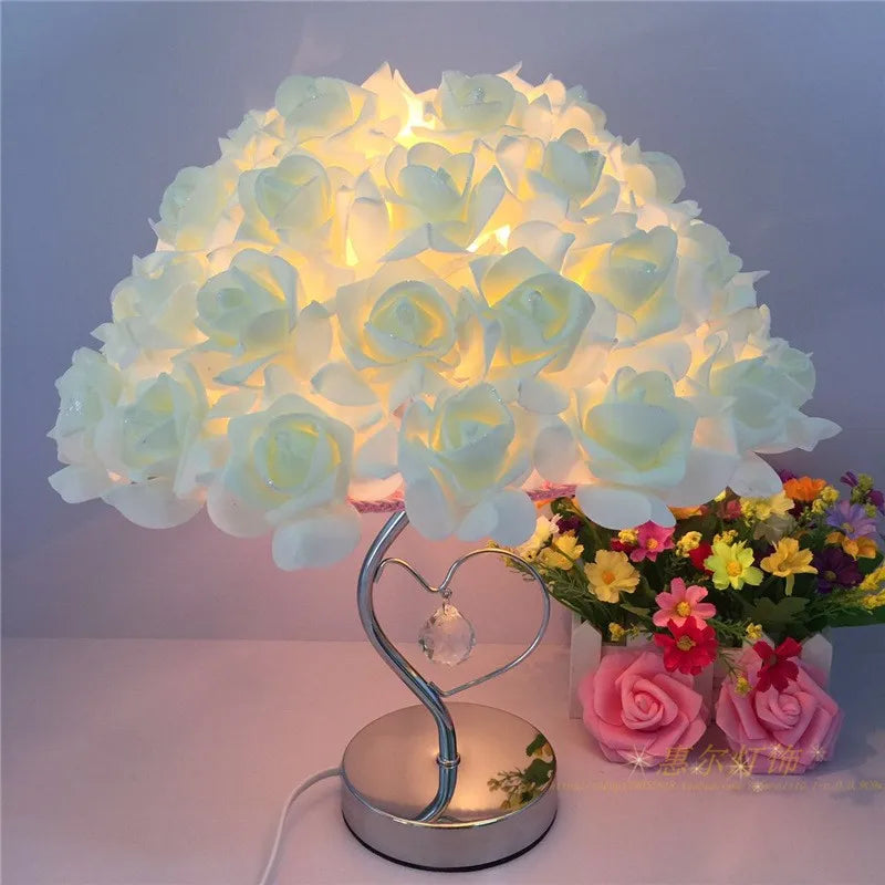 Vintage Pink Rose Schreibtischlampe - Kreative Lampe für Schlafzimmerdekoration