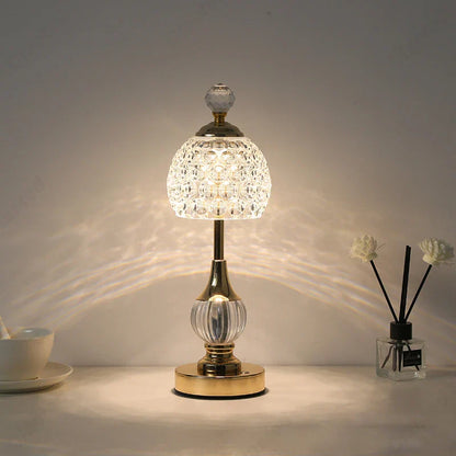Goldene Glastischlampe