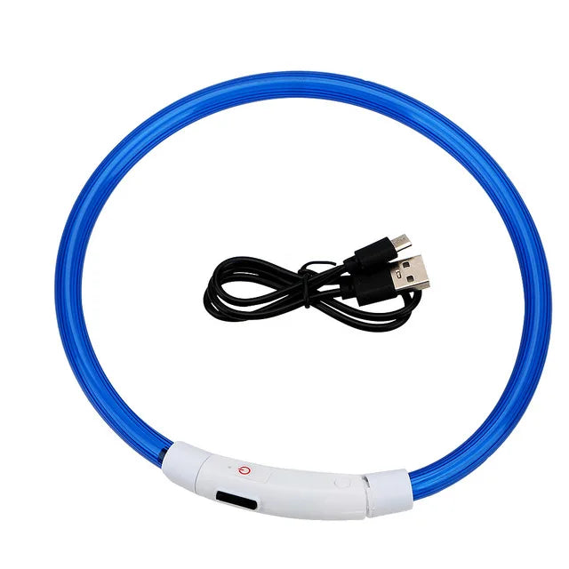 Leuchtendes Hundehalsband, USB-Wiederaufladbares LED-Leuchtendes Halsband für Nachtsicherheit, abnehmbares leuchtendes Haustierzubehör