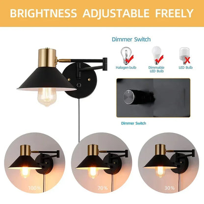 Dimmbares Metall-Wandlicht – Verstellbare Nachttisch-Stehlampe für moderne Häuser